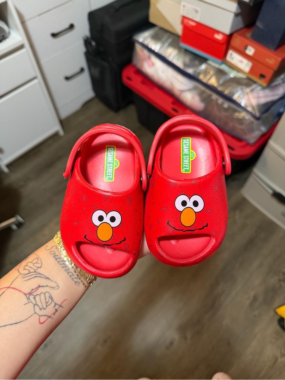 Sesame Street Elmo Red Kids Slip-On Sandals